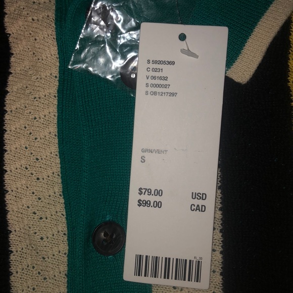 Green multicolor stripped cardigan - Picture 4 of 4